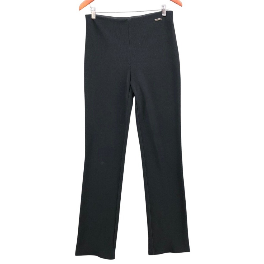 Joseph Ribkoff Trousers Womens 8 Black Ribbed Knit High Rise Straight Leg Canada